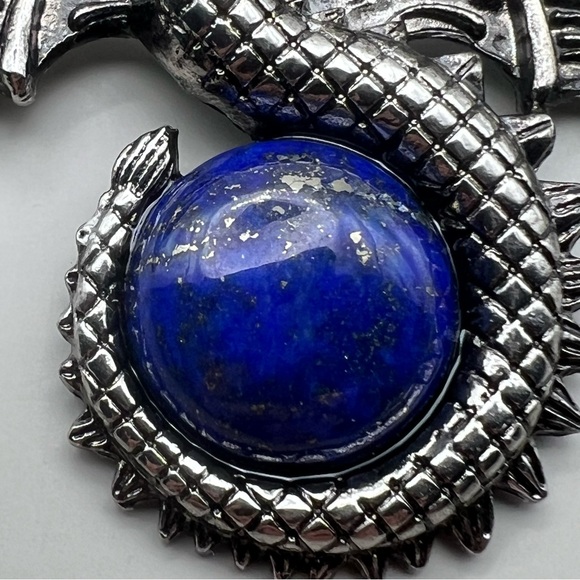 New Dragon Lapis Stone Pendent Necklace with Cord - Picture 4 of 6